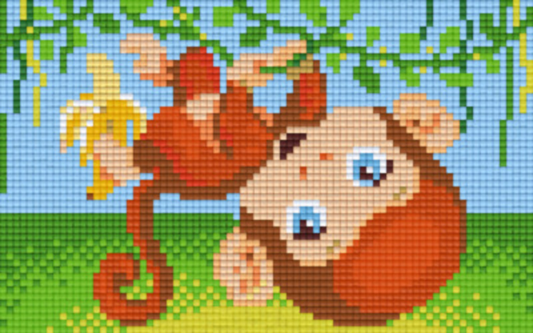 Monkey Two [2] Baseplate PixelHobby Mini-mosaic Art Kits image 0